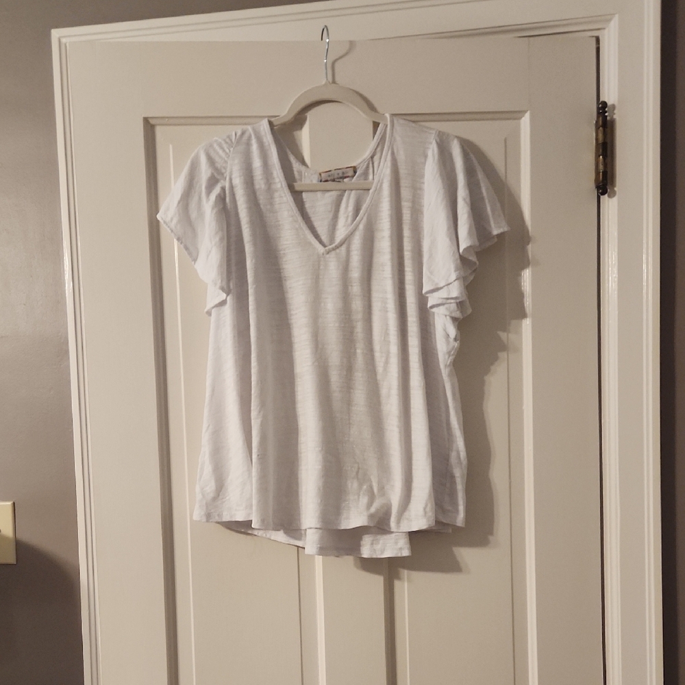 Elegant White Ruffle Sleeve Blouse
